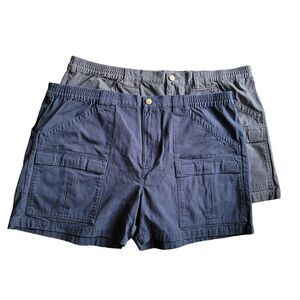 2 Pairs of Cabelas Cargo Shorts Men 46 Relaxed Fit Premium Cotton Gray &‎ Blue